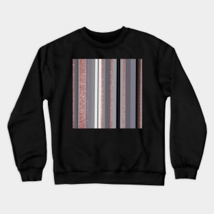 Rose gold & Grey stripes Crewneck Sweatshirt